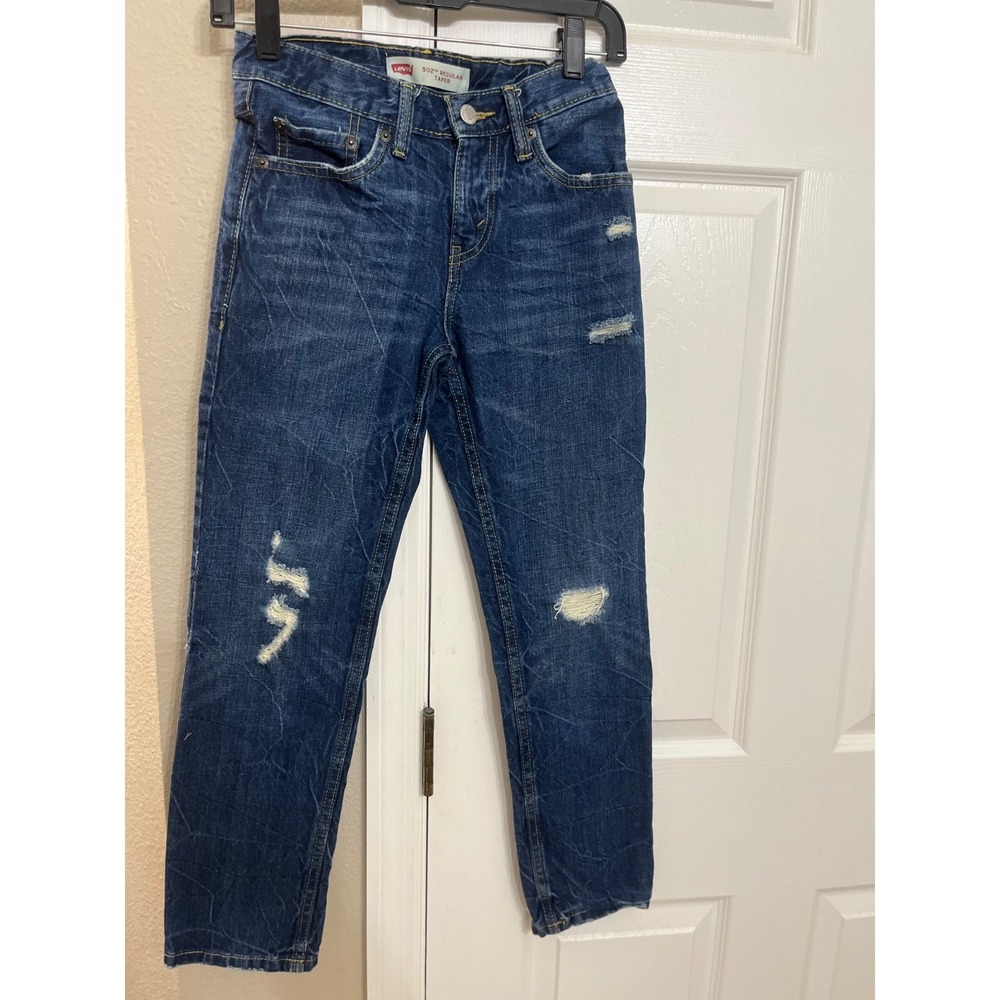 Levi's Boys 502 Regular Taper Jeans Medium Denim Blue Wash Size 10 Reg W25 L25